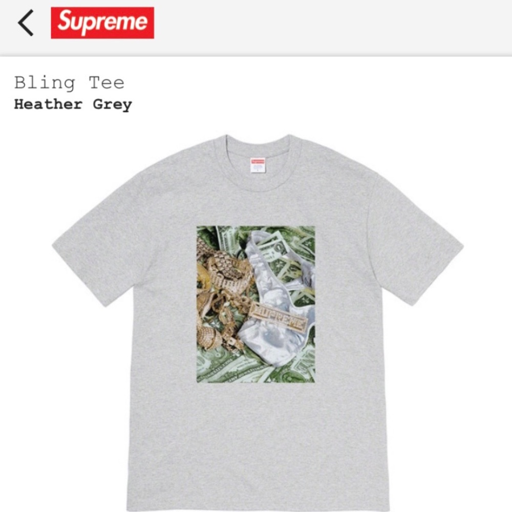 NWT supreme SS20 bling tee Large